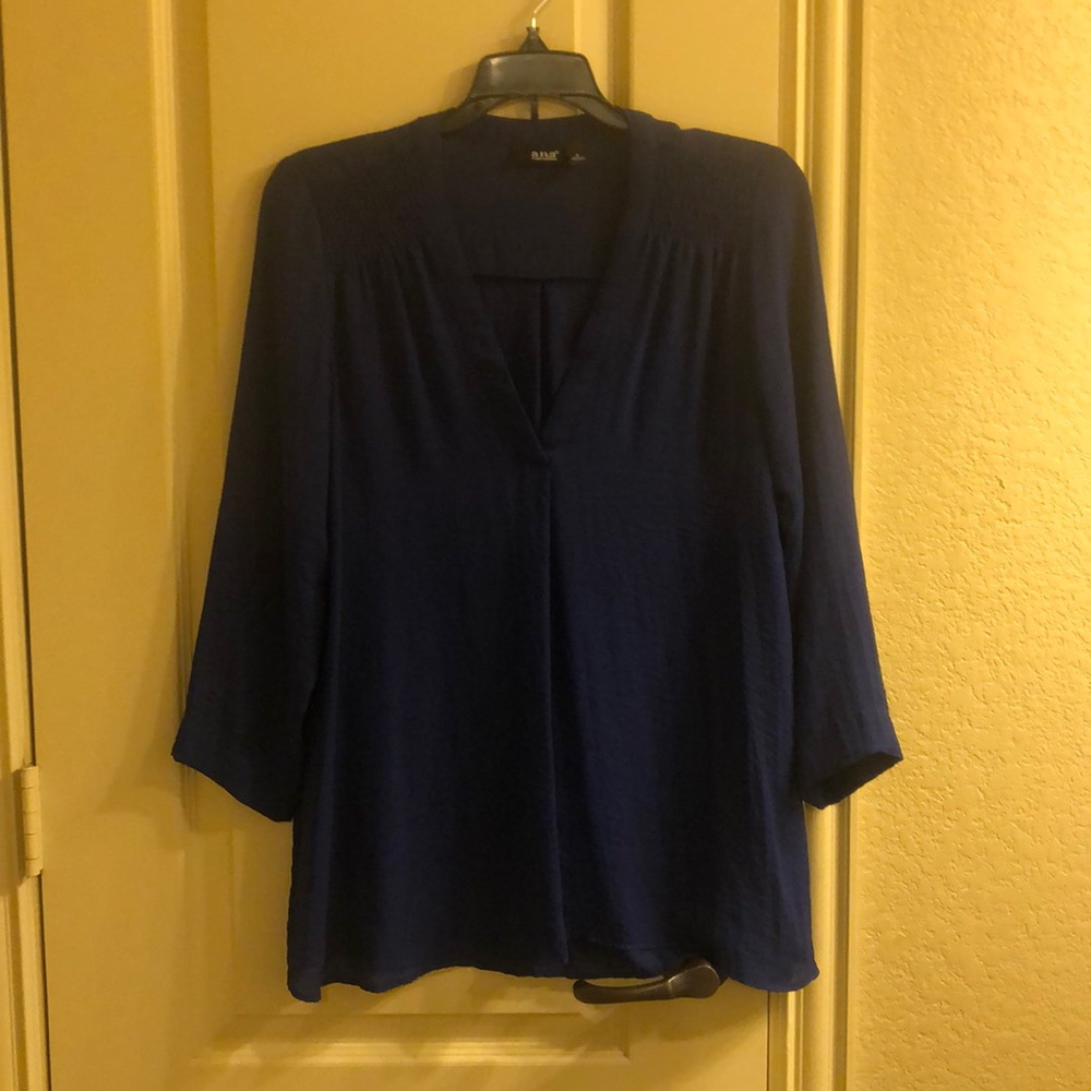 Sheer three quarter length sleeve shirt